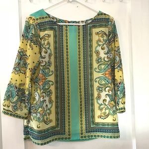 Colorful chiffon blouse - size small